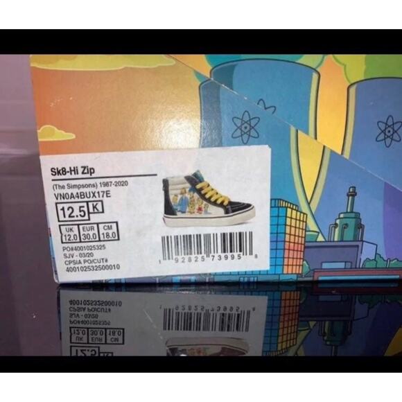 The Simpsons Sk8 Hi Family Portrait Sneakers Limited vans size 12.5 kids - Picture 8 of 9